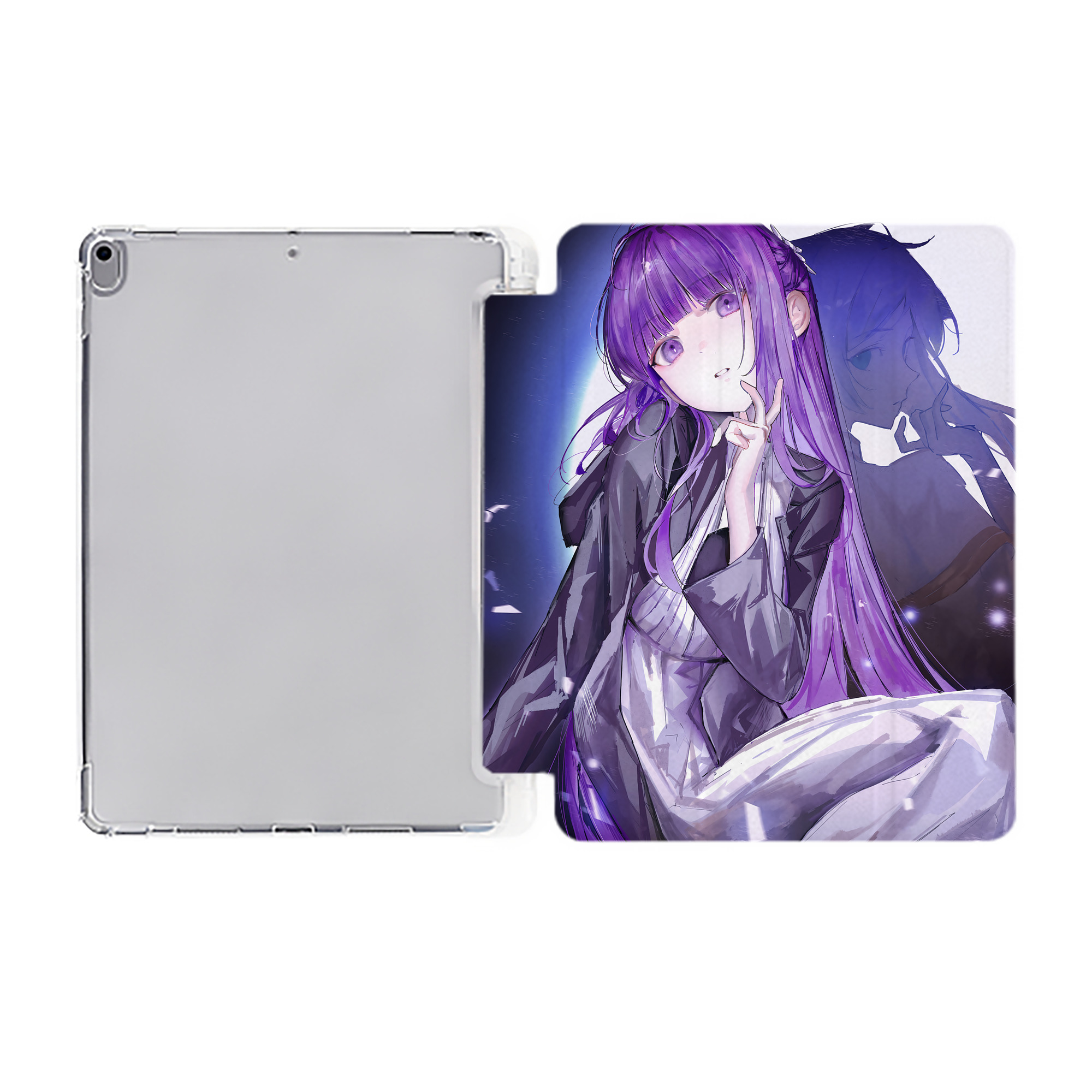 （画像用） 葬送のフリーレン Frieren IPad ケース ペン収納付き 三つ折りスタンド PUレザー×シリコン 対応機種9.5/10.5/10.9インチ